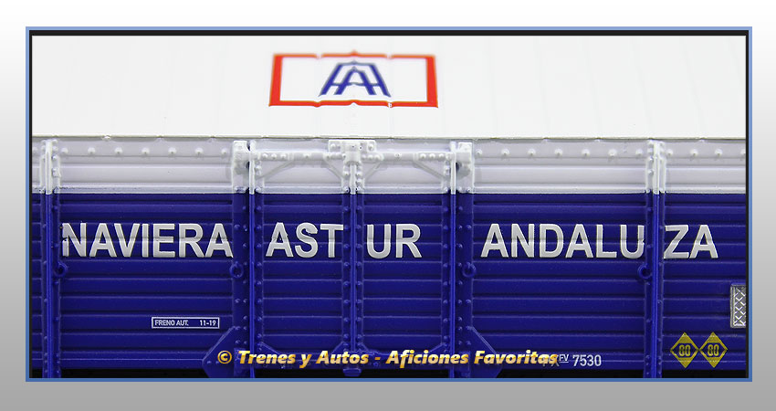 Vagón cubierto PX "Naviera Astur Andaluza"  7530 - Renfe