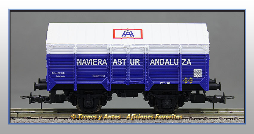 Vagón cubierto PX "Naviera Astur Andaluza"  7536 - Renfe