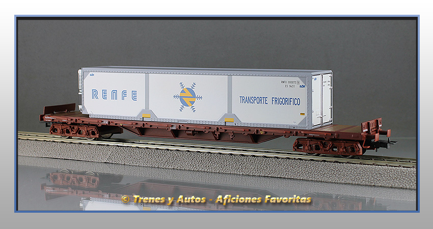 Vagón plataforma Tipo MMQ contenedor frigorífico - Renfe