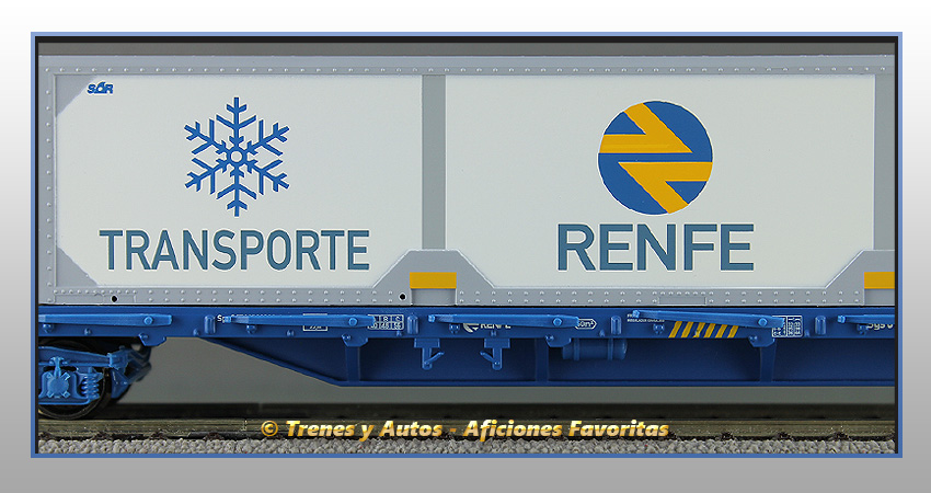 Vagón plataforma Tipo MMQ contenedor frigorífico - Renfe