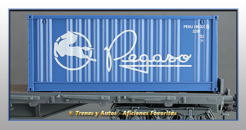 Vagón plataforma Tipo Rs Contenedores Pegaso - Renfe
