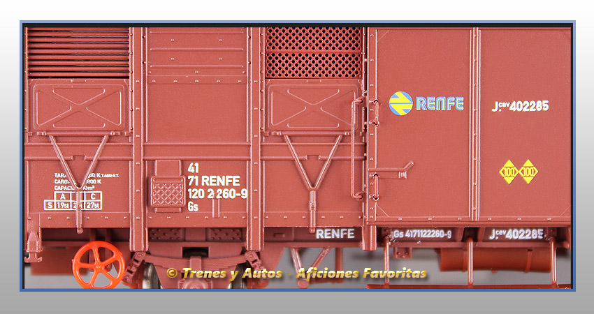 Vagón cerrado Tipo J2 persianas cerradas - Renfe