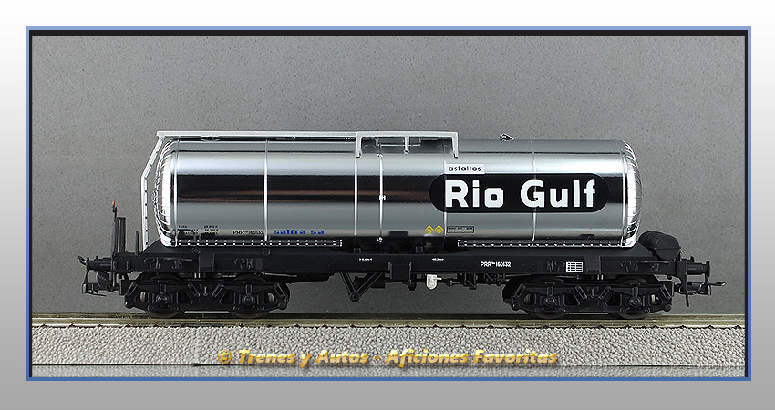 Vagón cisterna 4 ejes Tipo Uahs "Saltra-Río Gulf" - Renfe