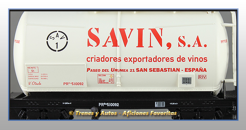 Set 2 vagones cisterna Tipo PR "Savin SA" - Renfe