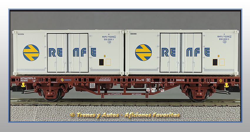 Vagón plataforma MC1 contenedores frigoríficos "Renfe" - Renfe