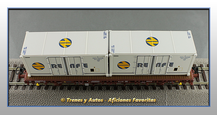 Vagón plataforma MC1 contenedores frigoríficos "Renfe" - Renfe