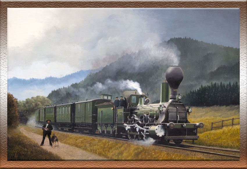 Locomotora vapor Clase B-VI "Mittenwald" - K.Bay.Sts.B. (Esta imagen es una pintura)