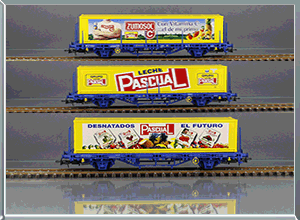 Vagones plataforma Tipo Lgs MC1 Pascaul set electrotren6512