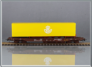 Vagón portacontenedor Tipo Sdgkkmss Remolque Correos - Renfe