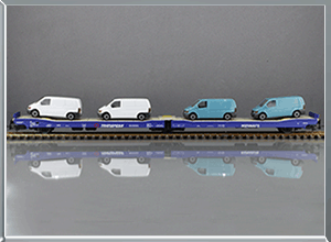 Vagón plataforma articulada Tipo Ladks Transfesa-Hiapanauto - Renfe
