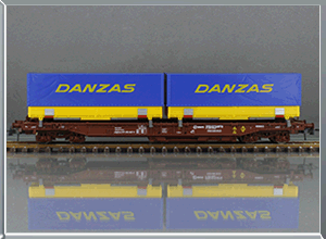 Vagón portacontenedores Tipo Sdgkkmss  Danzas - Renfe