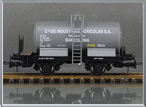 Vagón cisterna unificada Uh balconcillo Cia Industrias Agrícolas - Renfe