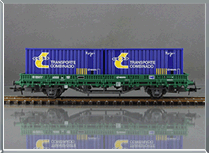 Vagón plataforma Tipo Ks contenedores Transporte Combinado - Renfe