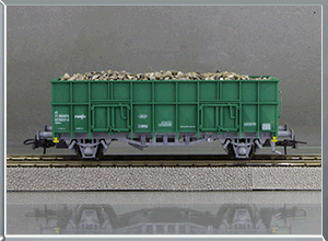 Vagón borde alto Tipo X3 EKKlos Carga grava - Renfe