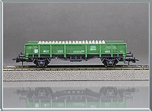 Vagón plataforma Serie 30000 con traviesas - Renfe