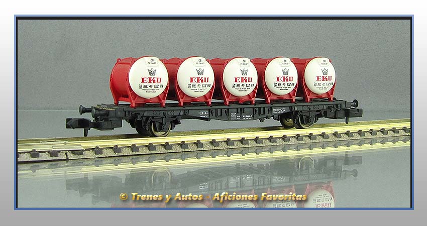 Vagón con 5 depósitos "EKU" Lbs-598 DB