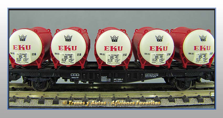 Vagón con 5 depósitos "EKU" Lbs-598 DB