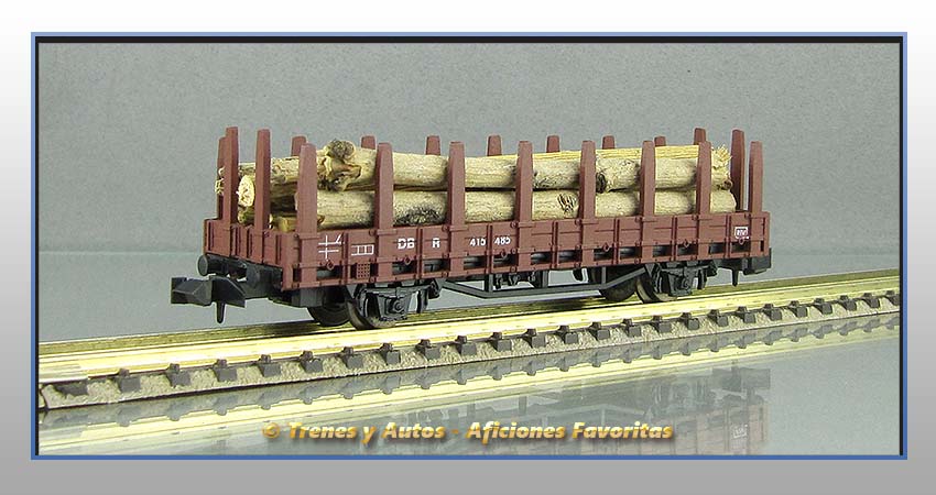Vagón plataforma con teleros Rr-20 DB