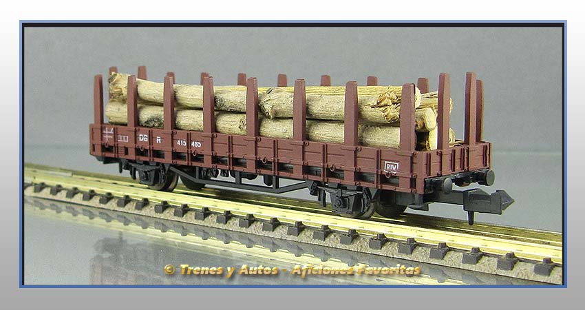 Vagón plataforma con teleros Rr-20 DB