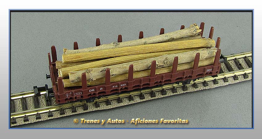 Vagón plataforma con teleros Rr-20 DB