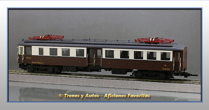 Automotor eléctrico Serie UT300 (Ex Norte) 315 - Coche 1ª y 3ª Clase y furgón - Renfe