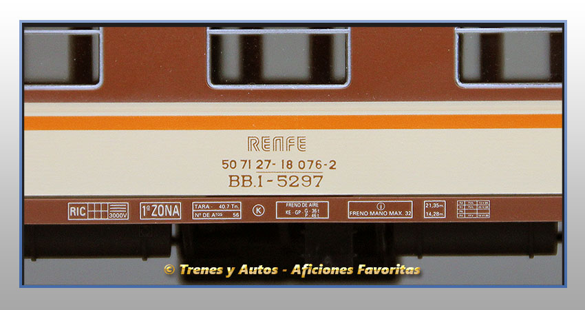 Coche pasajeros Serie 5000 BB1-5297 "Estrella" - Renfe