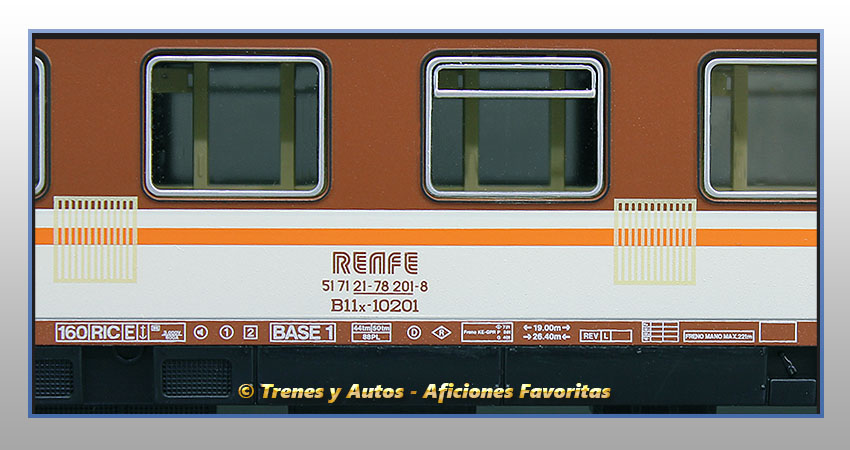Coche pasajeros Serie 10000 B11x "Estrella" - Renfe