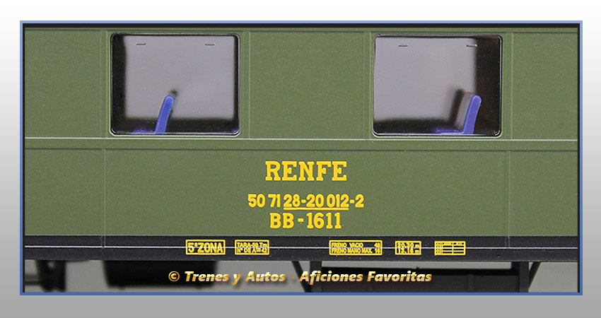 Coche pasajeros Serie 1600 BB-1611 - Renfe