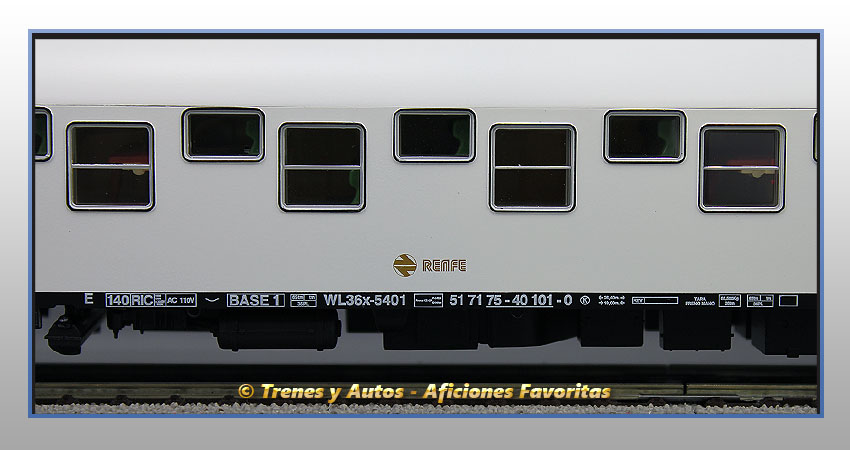 Coche pasajeros Serie 8000 Camas T2 - Renfe
