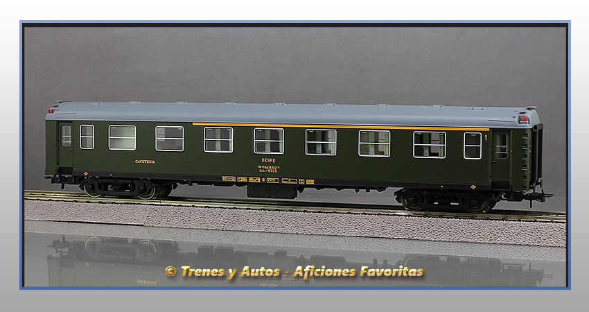 Coche pasajeros Serie 5000 AAR-5015 1ª Clase y Cafetería - Renfe