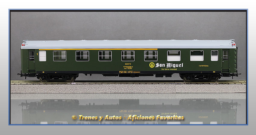 Coche pasajeros Serie 6000 AAR-6236 "San Miguel" Clase 1ª y Cafetería - Renfe