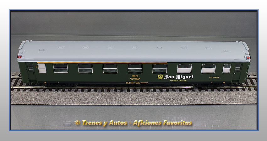 Coche pasajeros Serie 6000 AAR-6236 "San Miguel" Clase 1ª y Cafetería - Renfe
