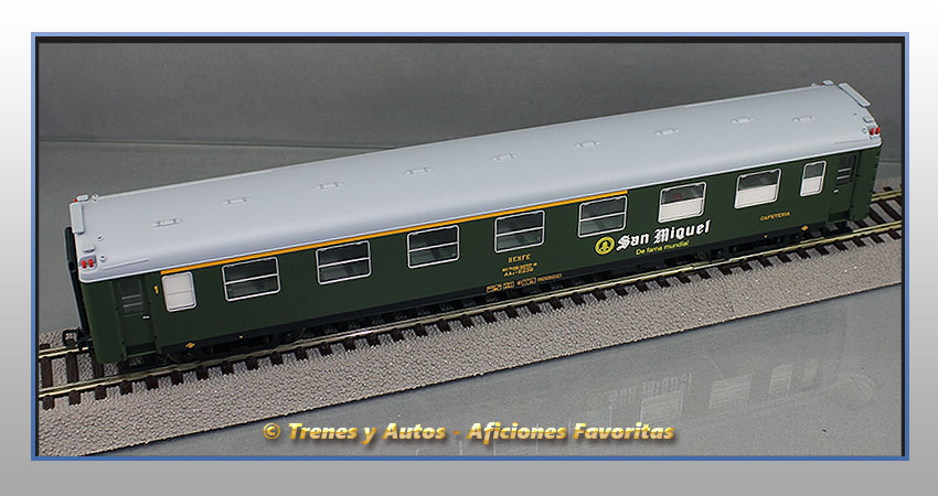 Coche pasajeros Serie 6000 AAR-6236 "San Miguel" Clase 1ª y Cafetería - Renfe