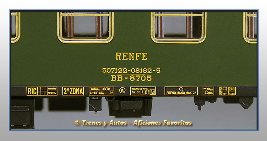 Coche pasajeros Serie 8000 BB-8705 2ª Clase - Renfe
