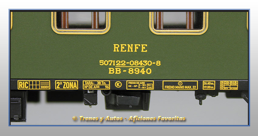 Coche pasajeros Serie 8000 BB-8940 2ª Clase - Renfe