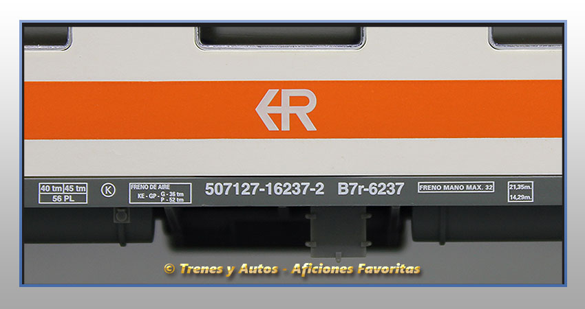 Coche pasajeros regional Serie 6000 B7r-6237 - Renfe