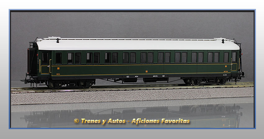 Coche pasajeros verderón Serie 360/576 CW-278 3ª Clase - MZA