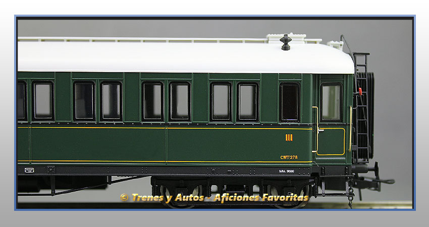 Coche pasajeros verderón Serie 360/576 CW-278 3ª Clase - MZA
