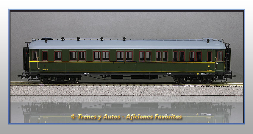Coche pasajeros verderón Serie 301/344 ACC-331 1ª y 3ª Clase - Renfe