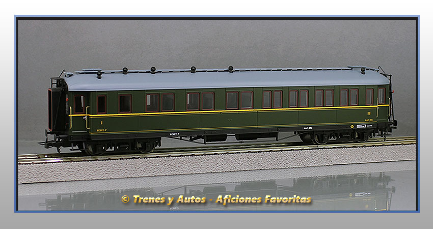 Coche pasajeros verderón Serie 301/344 ACC-331 1ª y 3ª Clase - Renfe