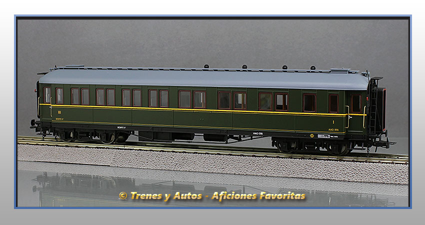Coche pasajeros verderón Serie 301/344 ACC-331 1ª y 3ª Clase - Renfe