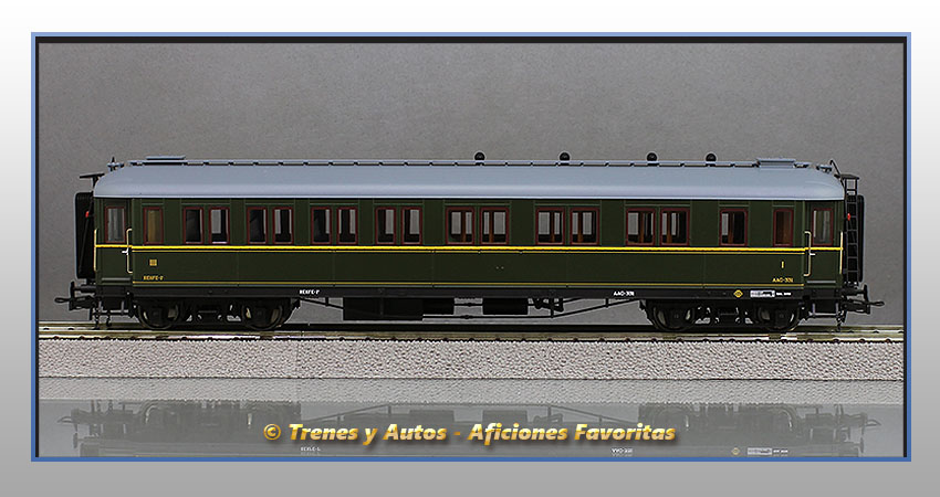 Coche pasajeros verderón Serie 301/344 ACC-331 1ª y 3ª Clase - Renfe