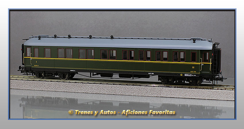Coche pasajeros verderón Serie 301/344 ACC-331 1ª y 3ª Clase - Renfe