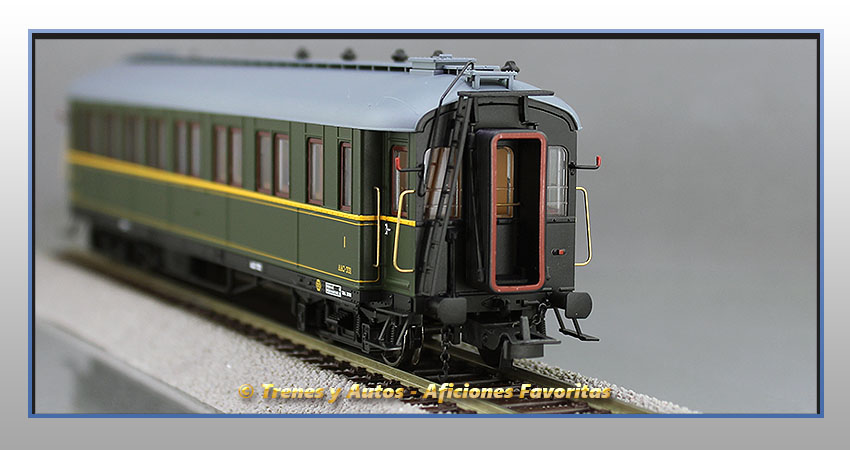 Coche pasajeros verderón Serie 301/344 ACC-331 1ª y 3ª Clase - Renfe