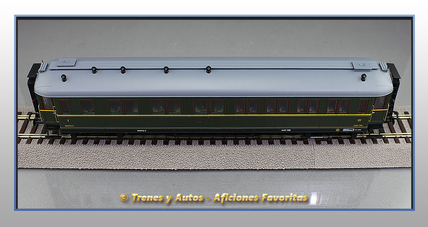 Coche pasajeros verderón Serie 301/344 ACC-331 1ª y 3ª Clase - Renfe