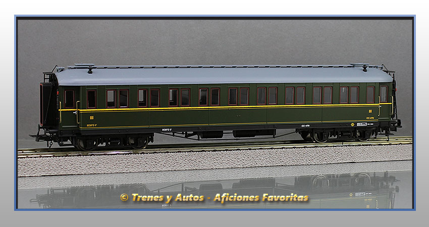 Coche pasajeros verderón Serie 360/576 CC-470  3ª Clase - Renfe