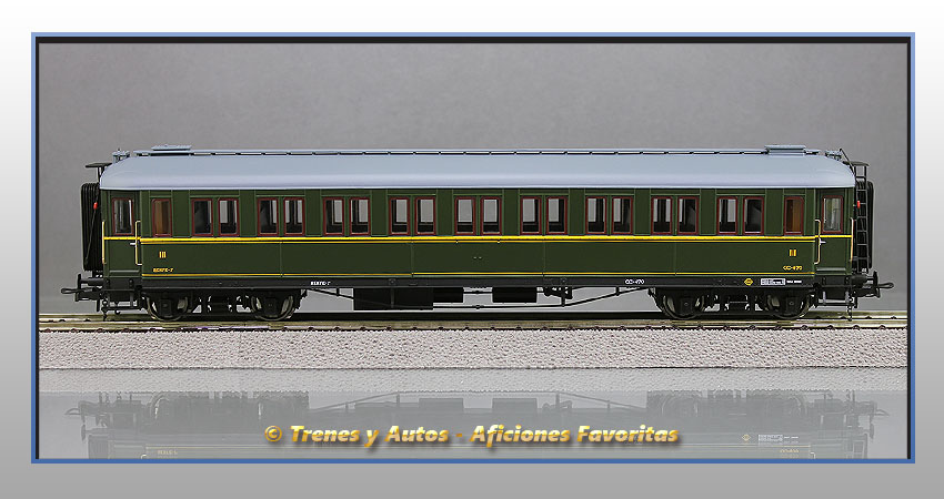 Coche pasajeros verderón Serie 360/576 CC-470  3ª Clase - Renfe