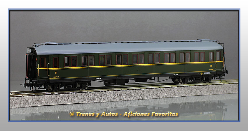 Coche pasajeros verderón Serie 360/576 CC-470  3ª Clase - Renfe