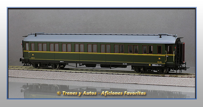 Coche pasajeros verderón Serie 360/576 CC-470  3ª Clase - Renfe