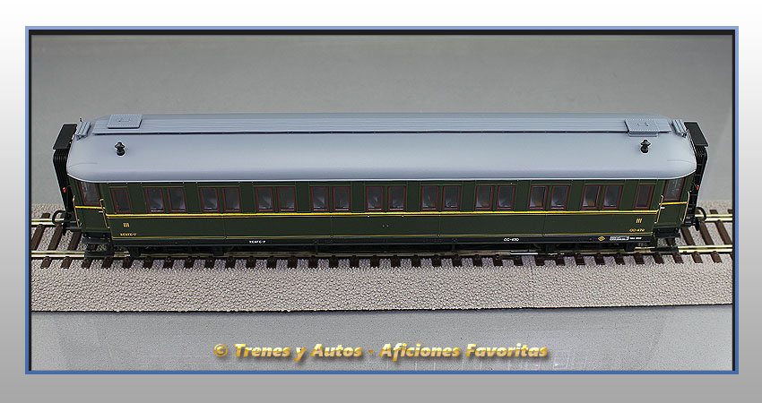 Coche pasajeros verderón Serie 360/576 CC-470  3ª Clase - Renfe